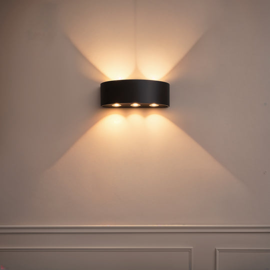Zewnętrzny kinkiet LED Ellis, 6 W, 6 źródeł światła, ciepłe światło, czarne kinkiety zewnętrzne Domyślny tytuł Alessandro Design