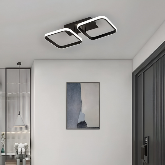 Żyrandol LED VERTEX 11W, 2 kwadraty, liniowy, światło zimne/ciepłe/neutralne, czarny