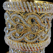 Żyrandol kryształowy Fiamma, 6x E14, średnica 45 cm, złoty