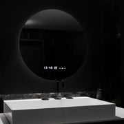 Okrągłe lusterko LED, 70 cm, Serenite Motionglow Marcello, system rozmrażania, zegar i termometr,