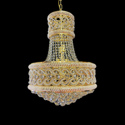 Żyrandol kryształowy Fiamma, 6x E14, średnica 45 cm, złoty