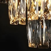 Żyrandol kryształowy VERSAILLES Eleganza 7x E14, średnica 49 cm, błyszczące złoto i czerń, regulowana wysokość
