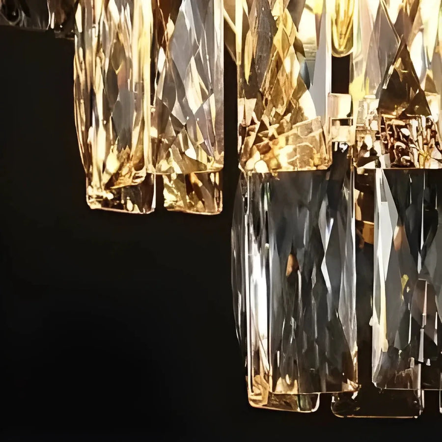 Żyrandol kryształowy VERSAILLES Eleganza 7x E14, średnica 49 cm, błyszczące złoto i czerń, regulowana wysokość