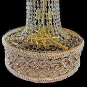 Żyrandol kryształowy Fiamma, 6x E14, średnica 45 cm, złoty