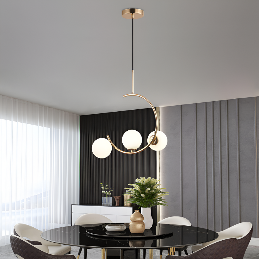 Żyrandol LOFT Atrium, 3x G9, białe złoto, metal, regulowana wysokość