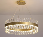 Żyrandol LED Alessandro z pilotem, 68 W, ściemnialny, 3000 K/4000 K/6000 K, średnica 60 cm, złoty