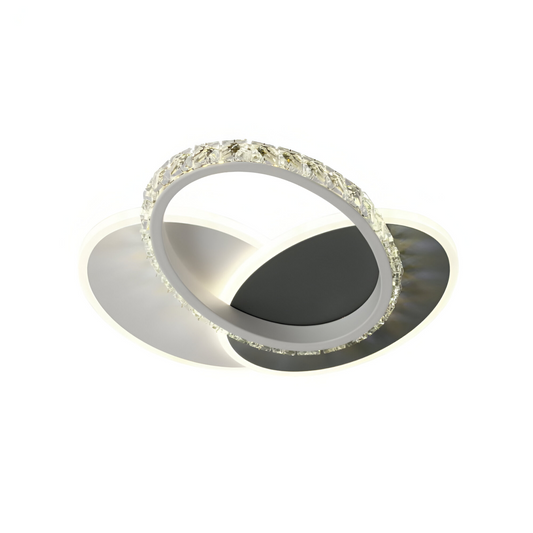 LED żyrandol z prySmiq 28w kryształ, 3 owalny, zimny/gorący/neutralny światło, czarny