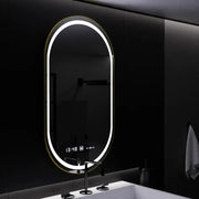 Owalne LED lusterka, 50x80 cm, Roven czujnik Motionglow Marcello, System wyłączający, zegar i termometr, Daimable