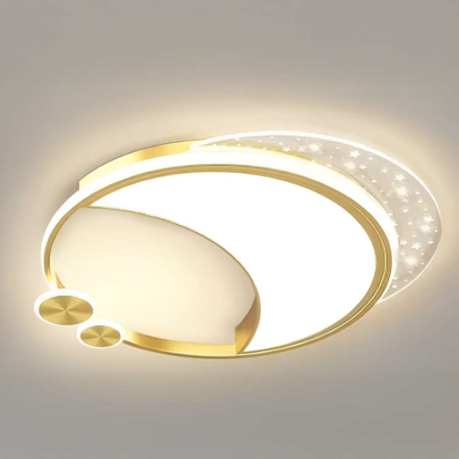 Żyrandol Marco LED z pilotem, 51 W, ściemnialny, złoty, metal, akryl i szkło, 3000 K/4000 K/6000 K