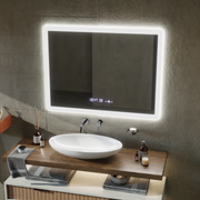 Prostokątne lustro LED 50x70cm Zampa Motion Blowlow Marcello System defracji zegara i delikatny termometr