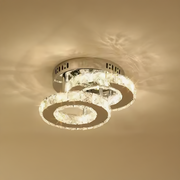 LED żyrandol z Crystal Royalo Rotonda 26W, 2 kółka, zimno/gorące/neutralne światło, błyszczący chrom