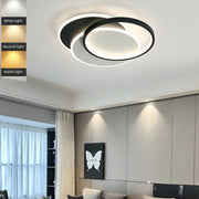 LED żyrandol z pilotem Chiara Geometria, 120 W, 3 kółka, zimno/gorące/neutralne światło, niestabilne, czarne