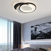 LED żyrandol z pilotem Chiara Geometria, 120 W, 3 kółka, zimno/gorące/neutralne światło, niestabilne, czarne