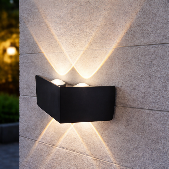 Kinkiet LED AX230, Zewnętrzny, 4 źródła, 4 W, Czarny, 3000 K Kinkiety zewnętrzne Tytuł domyślny Alessandro Design