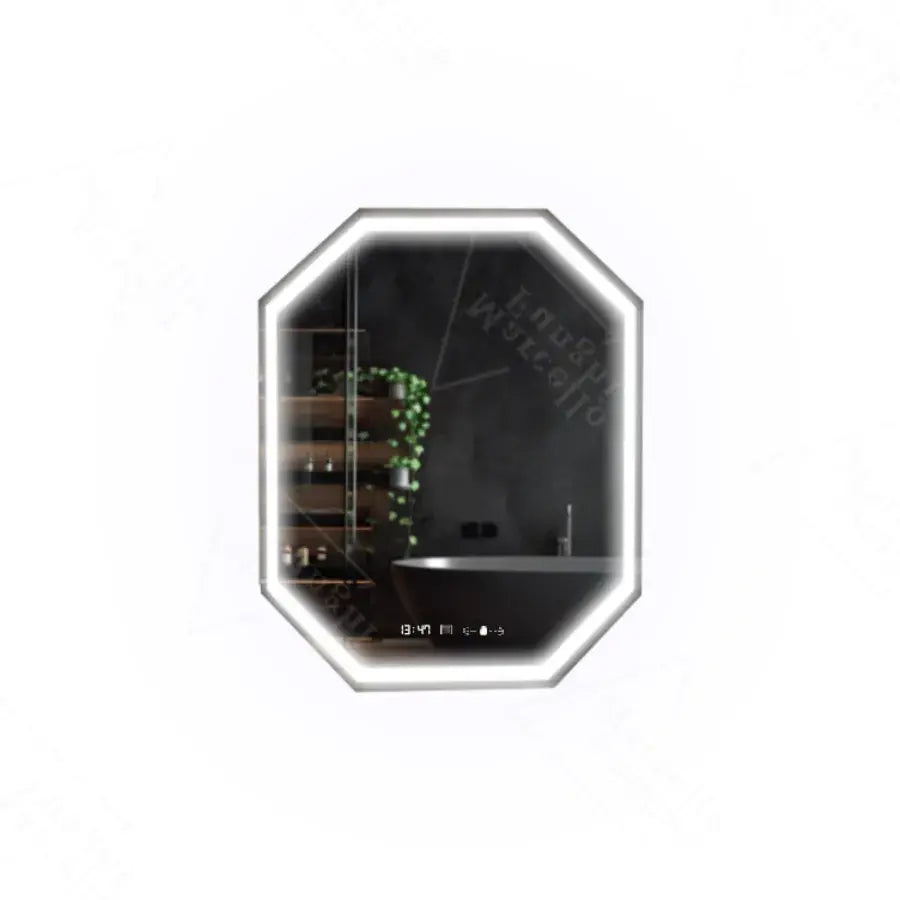 Polygon LED lusterka, 60x80 cm, Ralya czujnik Motionglow Marcello, System wyłączający, zegar i termometr, Daimable