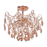 Żyrandol kryształowy Fiamma, 4x E27, średnica 50 cm, złoty