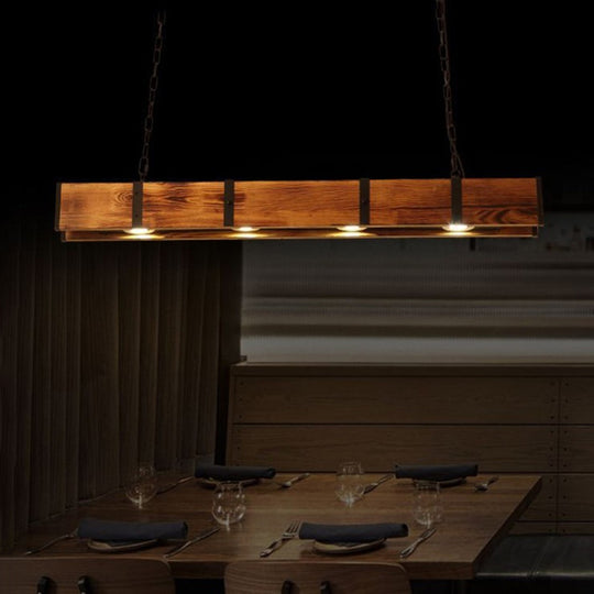 Żyrandol LED w stylu vintage LV565/4, 12W, 3000K, rustykalna stodoła, drewno i metal, 100cm, żółte żyrandole w stylu vintage Domyślny tytuł Alessandro Design