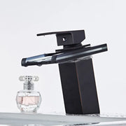 Bateria umywalkowa, stop i szkło, czarny, OD3007