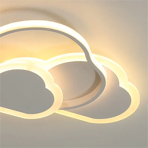 Żyrandol LED z pilotem RIOKO 53W, 3 chmury, światło zimne/ciepłe/neutralne, ściemnialny, biały