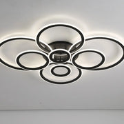 Żyrandol LED BETTY 130 W z pilotem, 8 okręgów, światło zimne/ciepłe/neutralne, ściemnialny, czarny