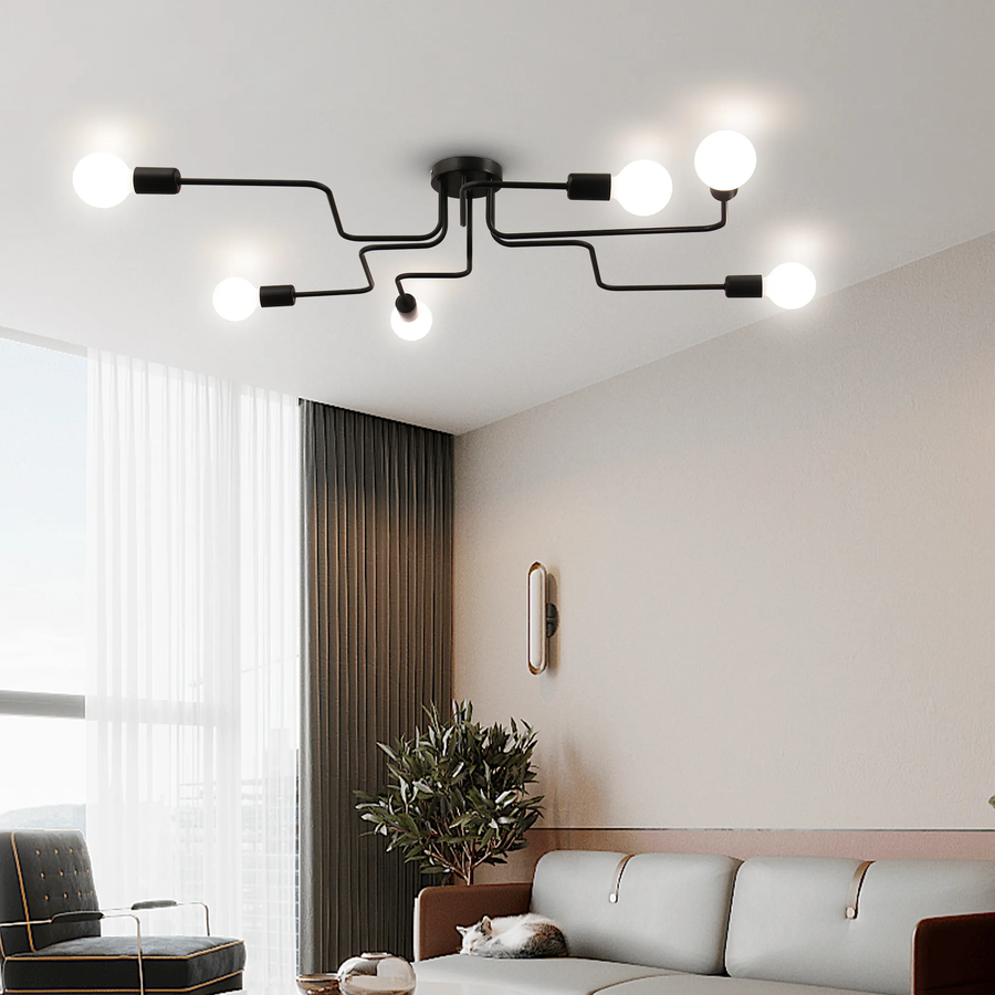 MODERNIST Hexa 6 Żyrandol, 6x E27, Czarny, Nowoczesny Design