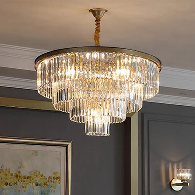 CHAMBORD Eleganza kryształowy żyrandol 8xE14, średnica 48 cm, matowe złoto, regulowana wysokość