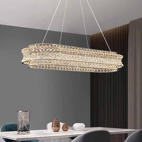 Żyrandol LED z pilotem, LLC160/750X350CH, kryształ i metal, 71W, możliwość przyciemniania, regulowana wysokość, światło zimne/ciepłe/neutralne, luksusowe oświetlenie Żyrandole LED z pilotem Domyślny tytuł Alessandro Design