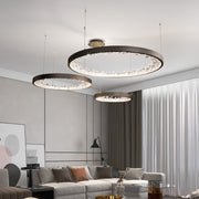 Żyrandol LED Casiana z pilotem, 38 W, złoty, ściemnialny