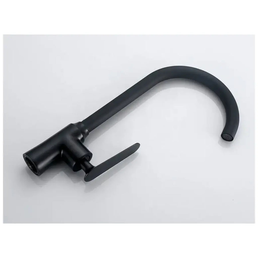 Ceramiczna głowica mieszająca do umywalki, czarna, obrotowa wylewka, przyłącza w zestawie EC01