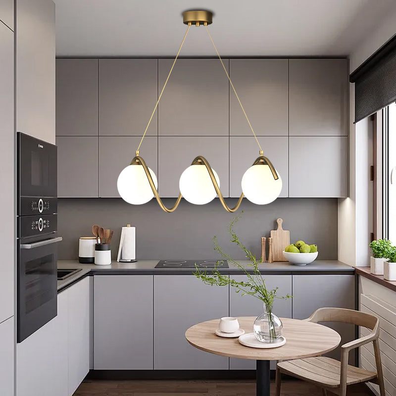 Żyrandol LOFT Haven, 3x G9, białe złoto, metal, regulowana wysokość, nowoczesny