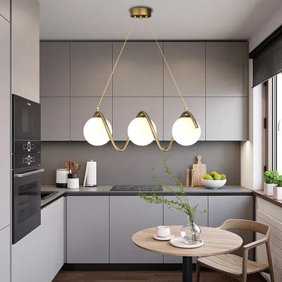 Żyrandol LOFT Haven, 3x G9, białe złoto, metal, regulowana wysokość, nowoczesny