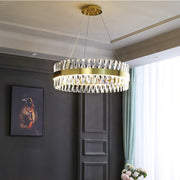 Żyrandol LED Alessandro z pilotem, 68 W, ściemnialny, 3000 K/4000 K/6000 K, średnica 60 cm, złoty