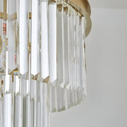 CHAMBORD Petito kryształowy żyrandol 3xE14, średnica 28 cm, matowe złoto, regulowana wysokość