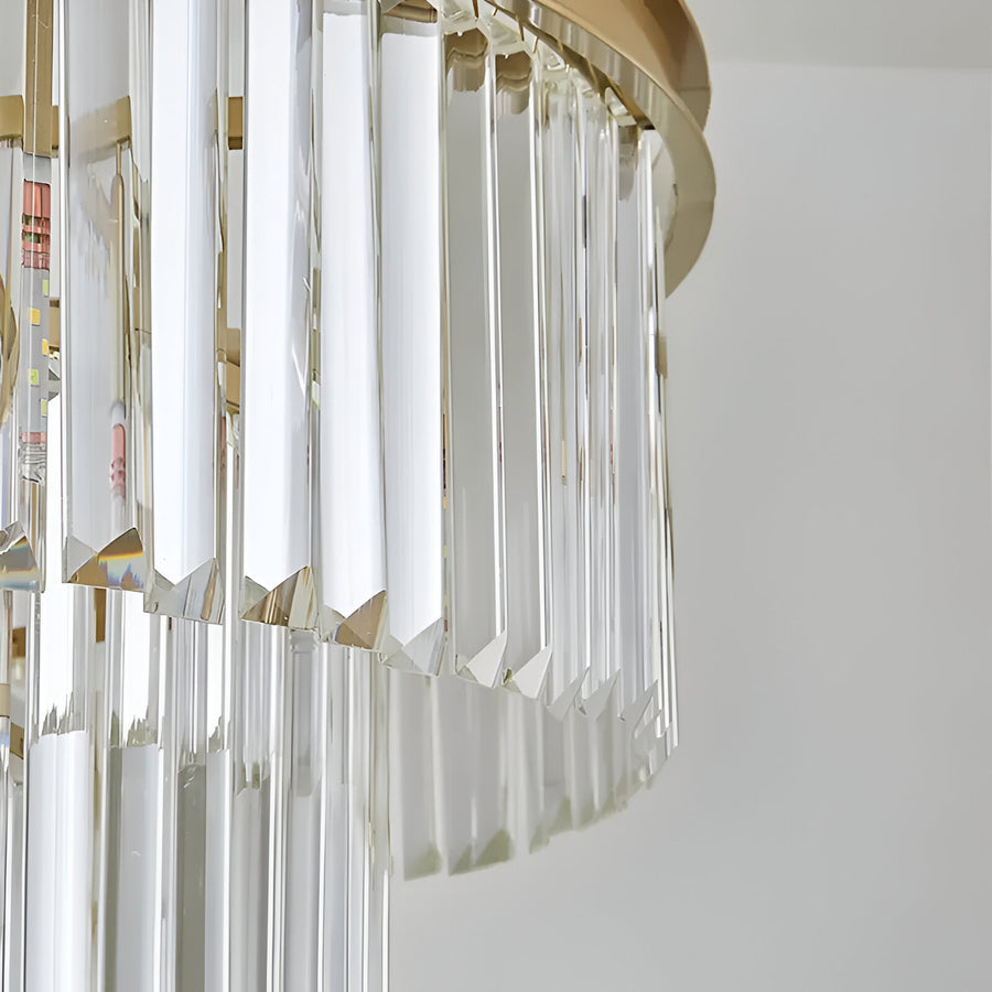 CHAMBORD Petito kryształowy żyrandol 3xE14, średnica 28 cm, matowe złoto, regulowana wysokość