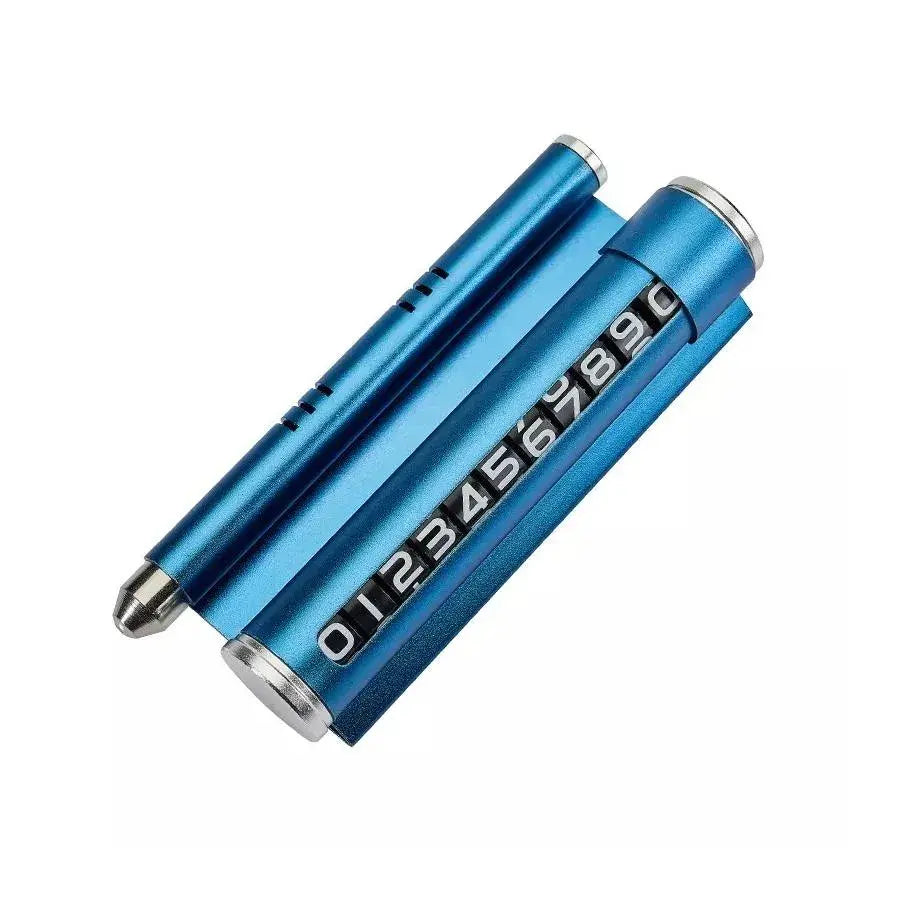 Uchwyt samochodowy do wyświetlania numeru telefonu, niebieski