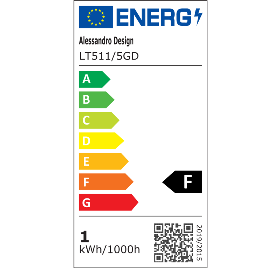 Żyrandol LED z pilotem DARIO, 5 kółek, 138W, światło ciepłe/zimne/neutralne, możliwość przyciemniania, złoty