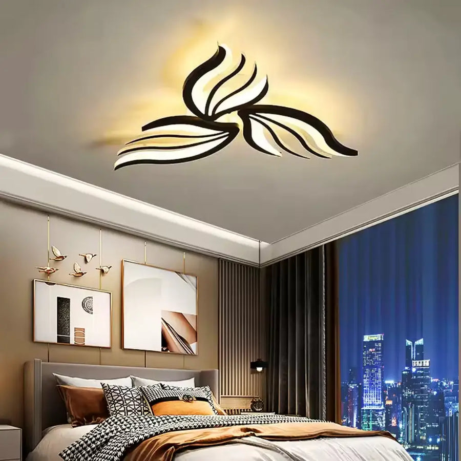 Żyrandol LED SAKURA 37W z pilotem, 3 płatki, światło zimne/ciepłe/neutralne, ściemnialny, biały