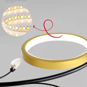 Żyrandol LED z pilotem KARINA, 61 W, 6 elementów, światło ciepłe/zimne/neutralne, ściemnialny, złoty