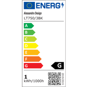 Żyrandol LED z pilotem 73W, 3 elementy, światło zimne/ciepłe/neutralne, możliwość przyciemniania, czarny, LT750/3BK