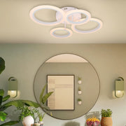 Żyrandol LED BETTY 44W z pilotem, 4 okręgi, światło zimne/ciepłe/neutralne, ściemnialny, biały