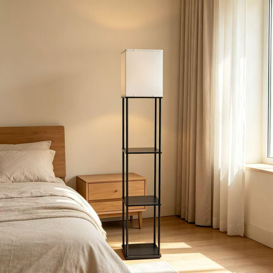 Lampa TALDYKORGAN, 1 x E27, Metal i Drewno, Czarno-Biała