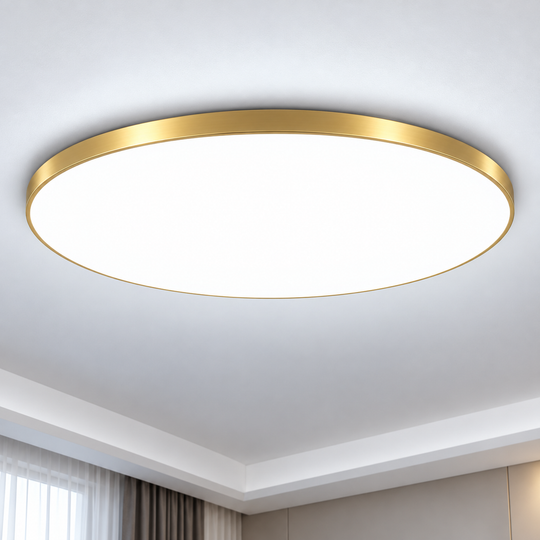 Lampa sufitowa LED SOLIS 37cm 33W Zimne Światło Złota