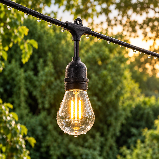 Źródła światła Garland 15 10M 15xE27 Czarne IP65