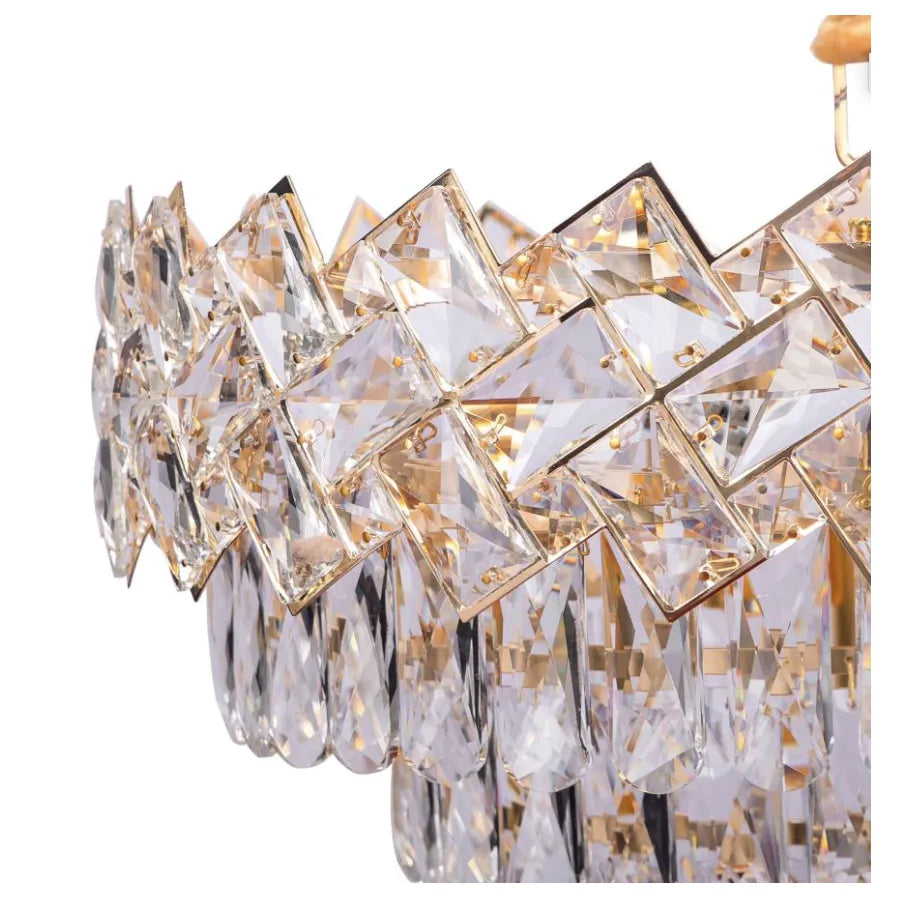 Żyrandol kryształowy WINDSOR Nobile 5xE14, średnica 40 cm, błyszczące złoto, regulowana wysokość