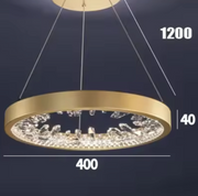 Żyrandol LED Casiana z pilotem, 38 W, złoty, ściemnialny