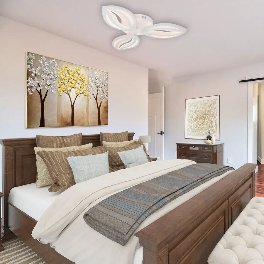 Żyrandol LED ORCHID 39W z pilotem, 3 płatki, światło zimne/ciepłe/neutralne, ściemnialny, biały