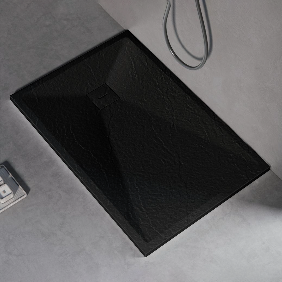Brodzik prostokątny 80x120 cm, smukły 3 cm, czarny