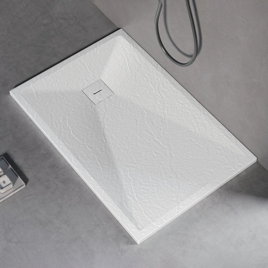 Brodzik prostokątny 80x120 cm, smukły 3 cm, biały połysk