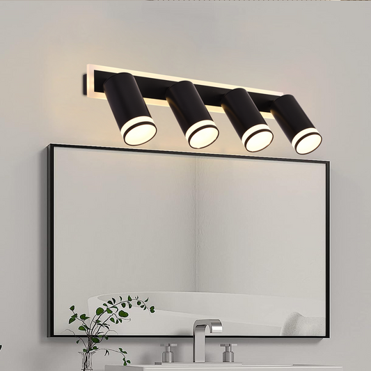 Żyrandol LED Ellen 46W, zimne/ciepłe/neutralne światło, regulowany projektor, akryl i czarny metal