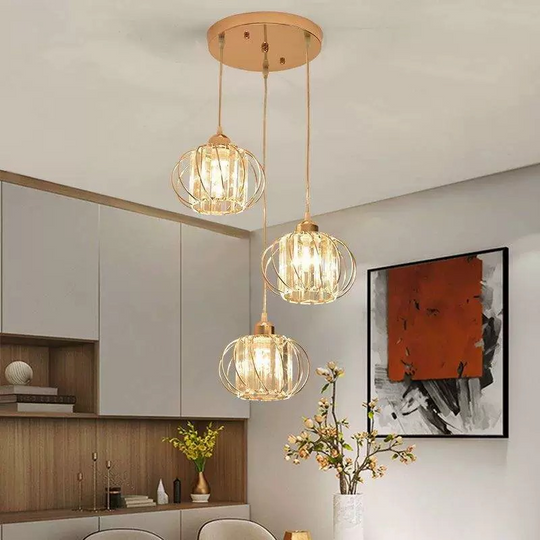 Żyrandol Monica, 3 X E27, klasyczne żyrandole ze złota, metalu i szkła Domyślny tytuł Alessandro Design